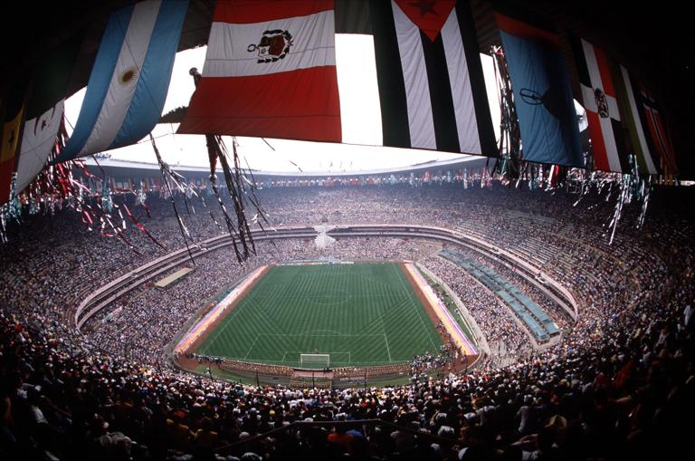 Sport, Football, 1986 World Cup Finals, Mexico City, Mexico, A spectacular panoramic view of the Azteca Stadium  (Photo by Bob Thomas Sports Photography via Getty Images)