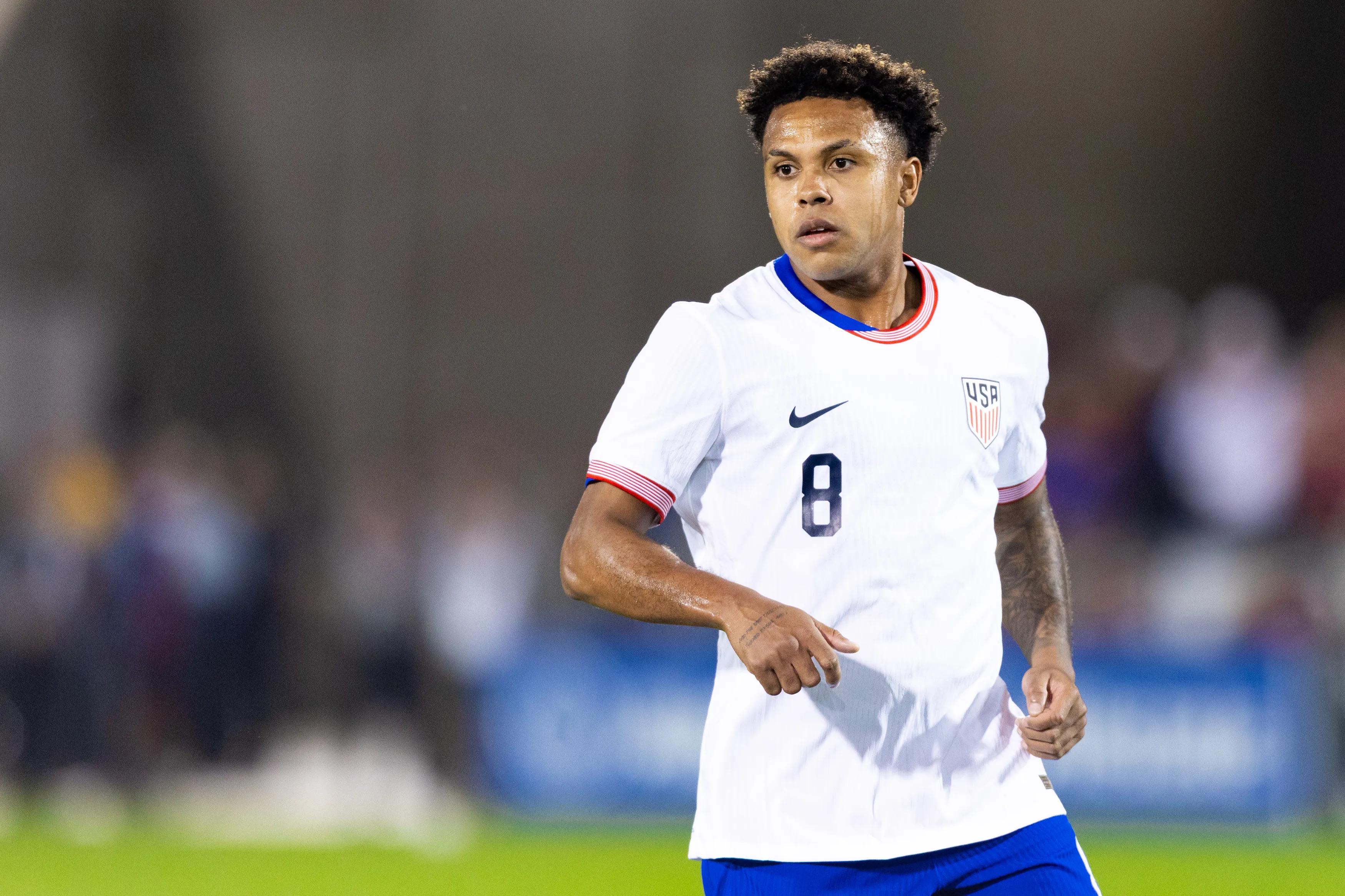 Weston McKennie #8 of the United States during an international friendly FIFA